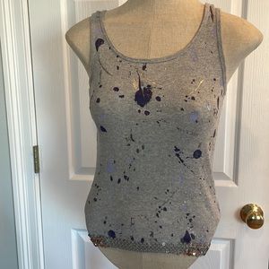 Y2K Limited Too Top embellished sequins Sleeveless gray girls size 14